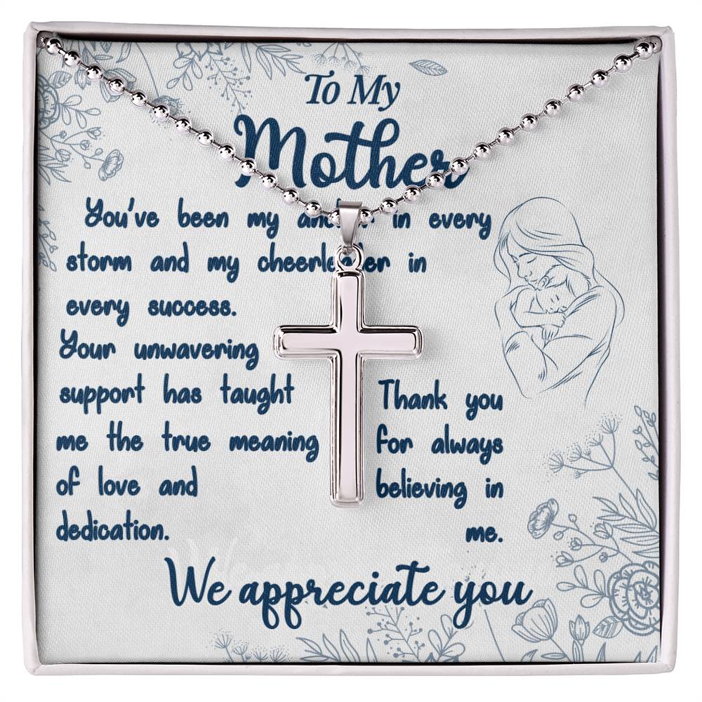 To My Mother - Cheerleader - Cross Ball Necklace