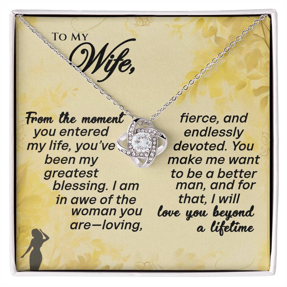 To My Wife - Love of My Life - Love Knot Necklace