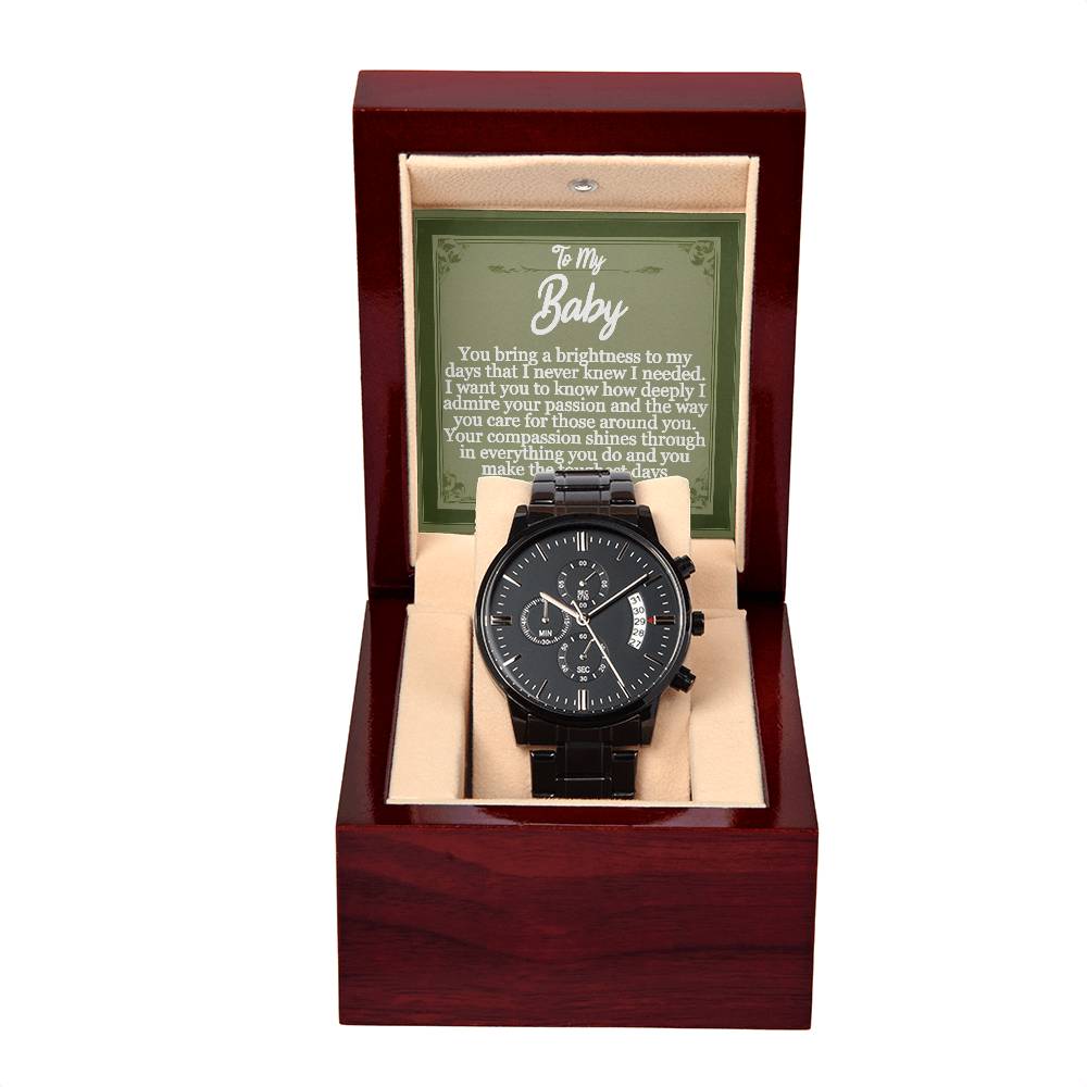 To My Boyfriend - Admired - Black Chronograph Watch