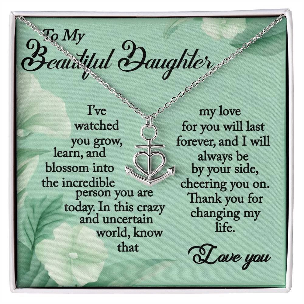 To My Daughter - Cheerleader - Anchor Pendent Necklace