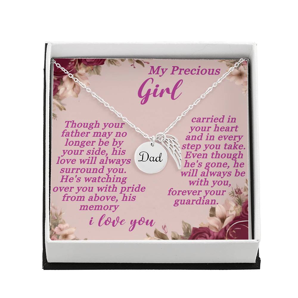 To My Daughter - Never Forgotten - Dad Memorial Necklace