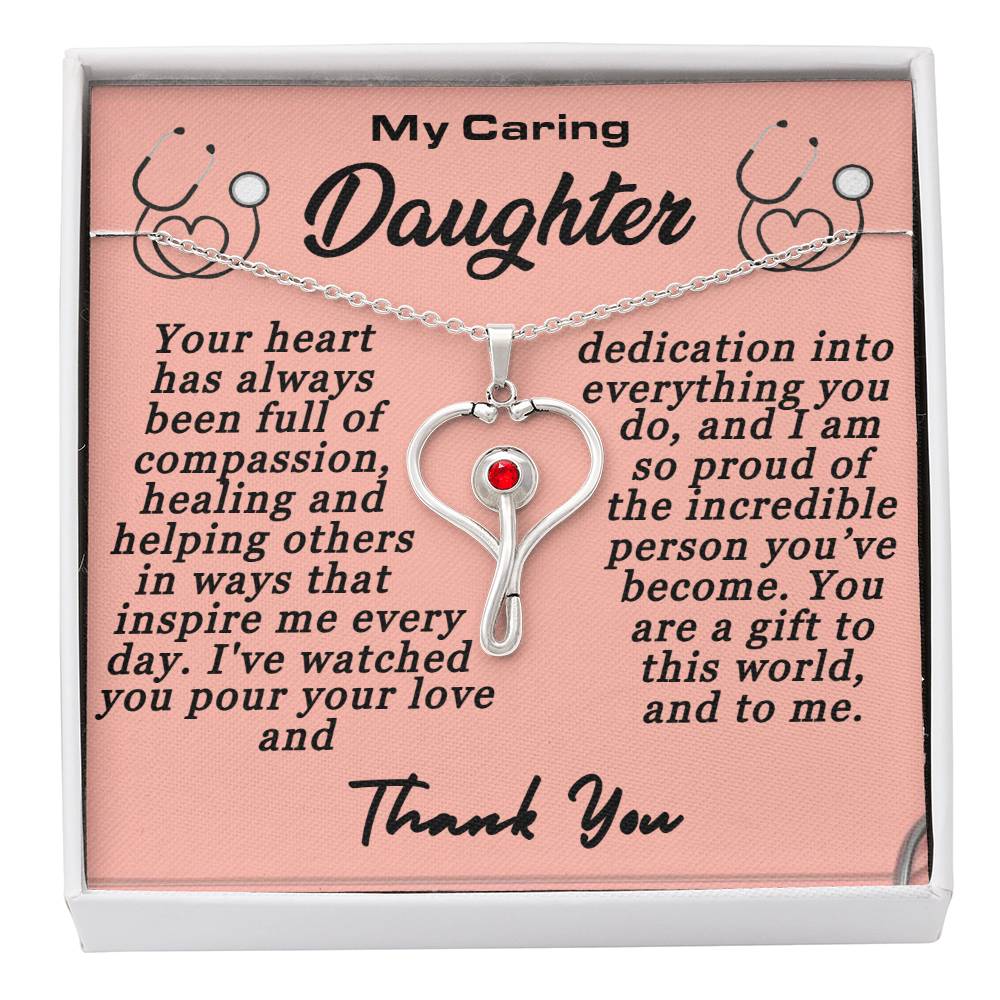 To My Daughter - Caring - HeartScope Necklace